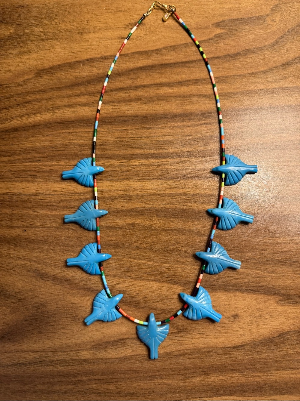 Gather Goods Turquoise Multi Bird Necklace